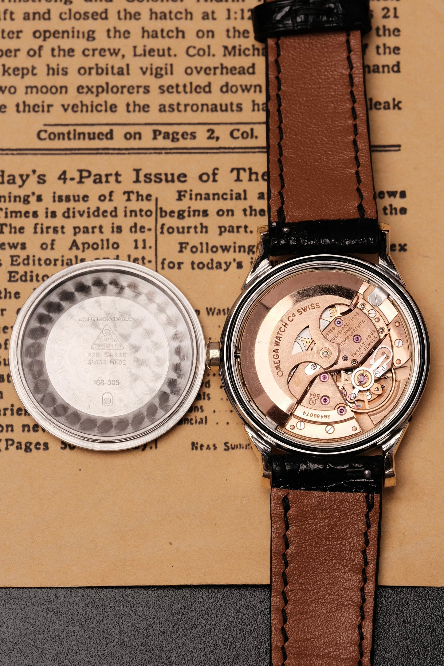 1968 OMEGA CONSTELLATION PIE PAN DOG LEG Yellow Gold - Champagne Dial AUTOMATIC CHRONOMETER REF. 168.005