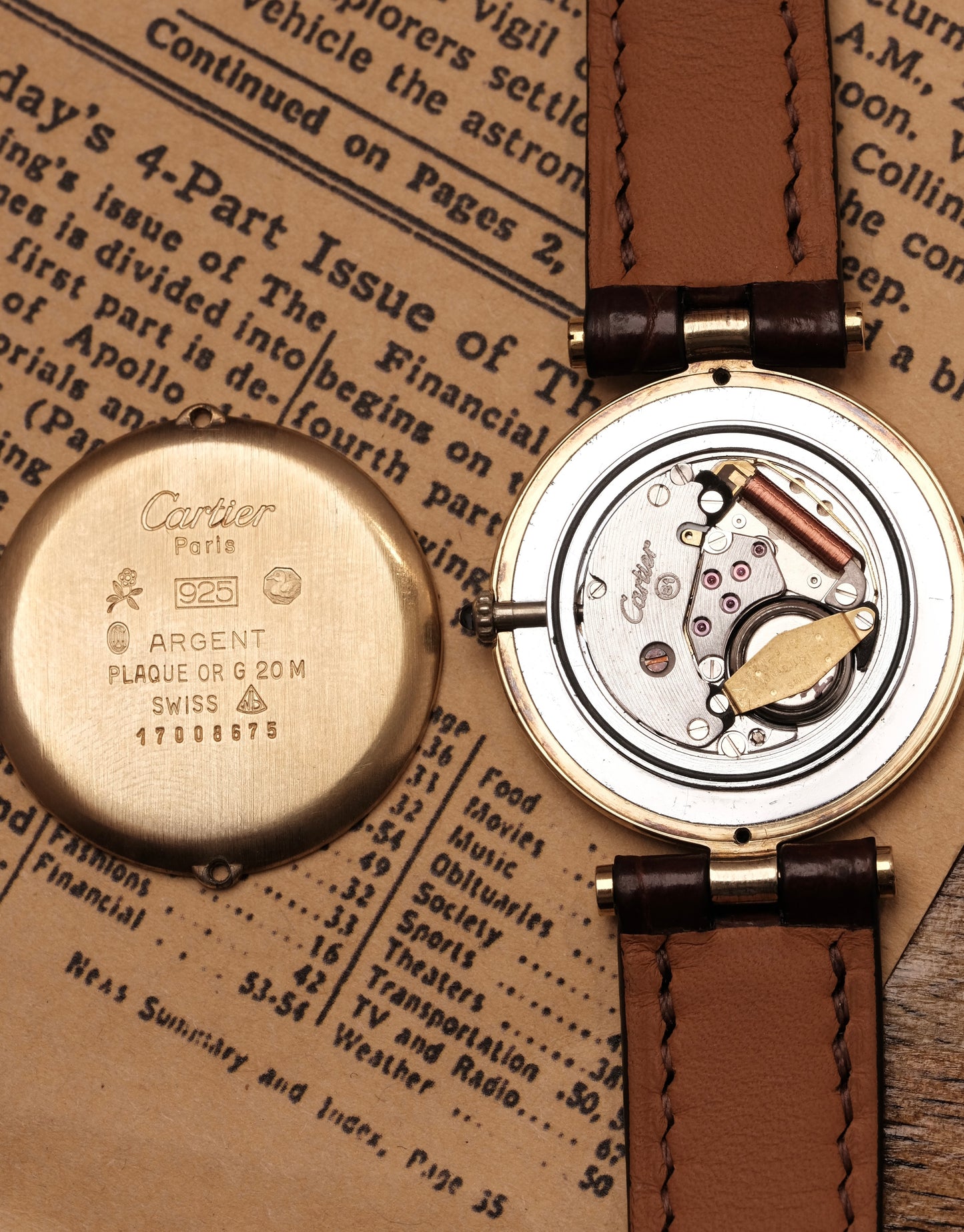 1990's Cartier Must Vendome LM Vermeil Quartz Gold Plated 30mm