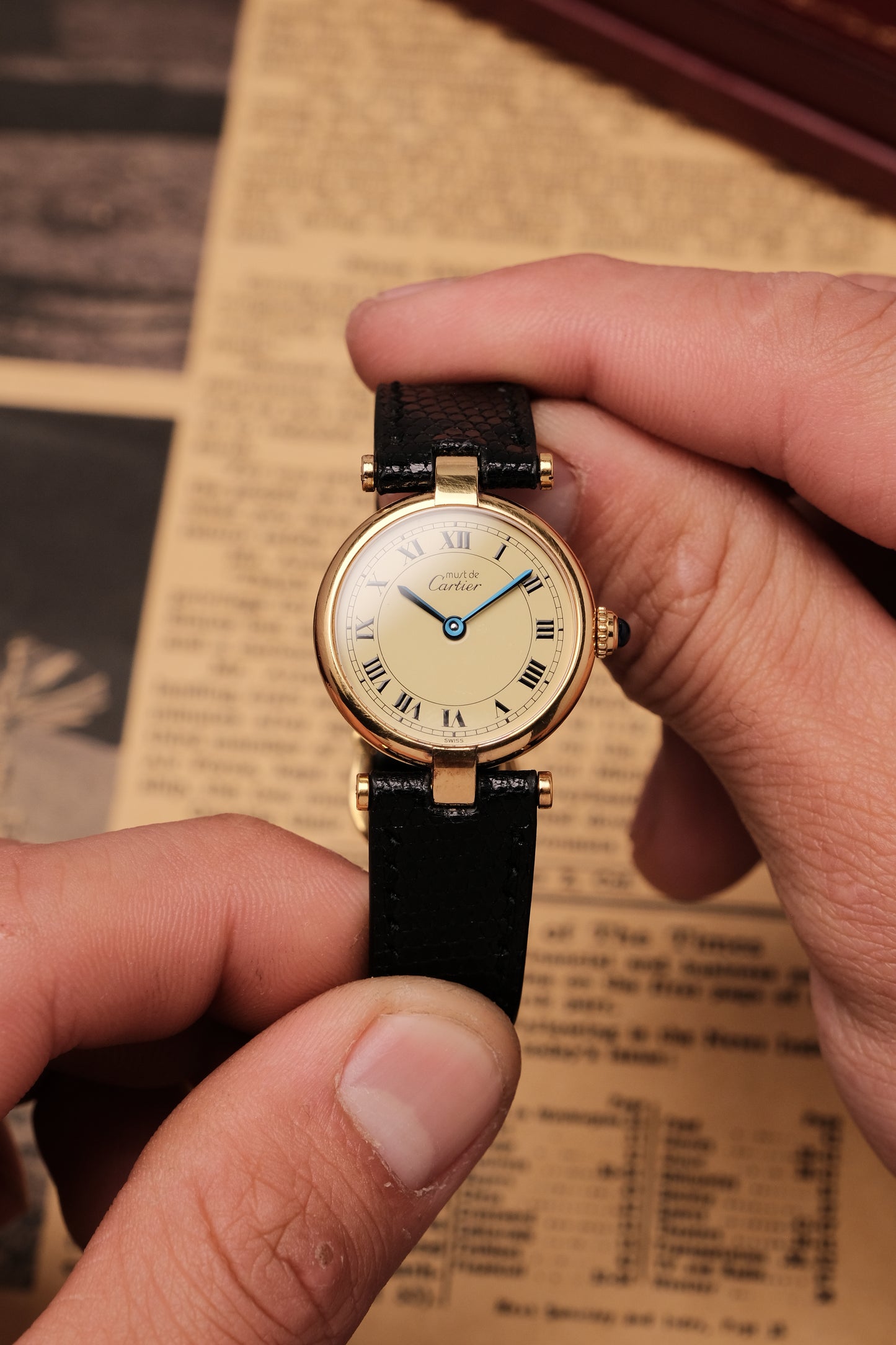 Ladies Cartier Must Vendome Vermeil 590004 ARGENT 925 Gold Plated 24MM