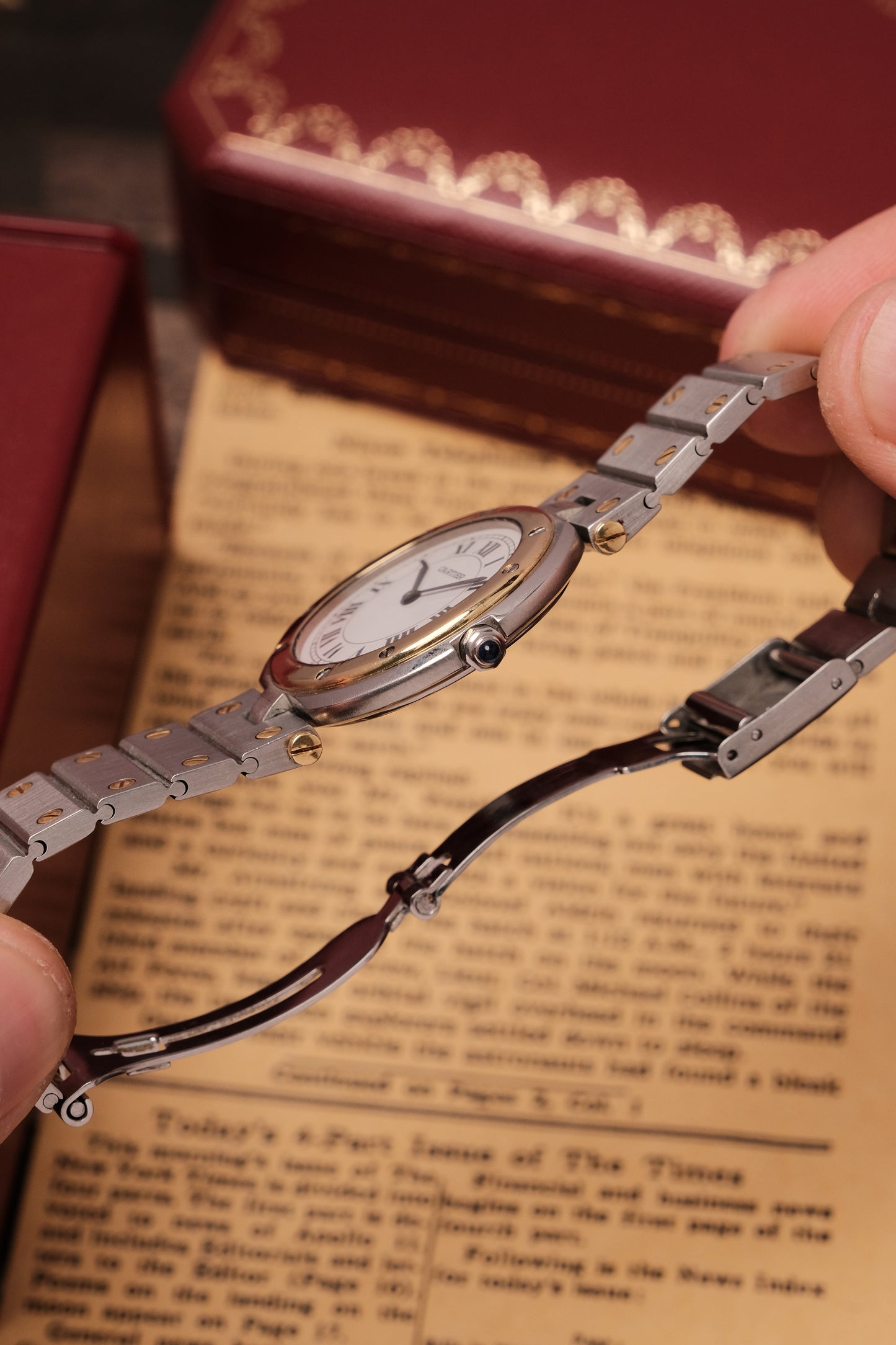 CARTIER SANTOS RONDE VENDOME 8191 18k Gold 33mm Quartz