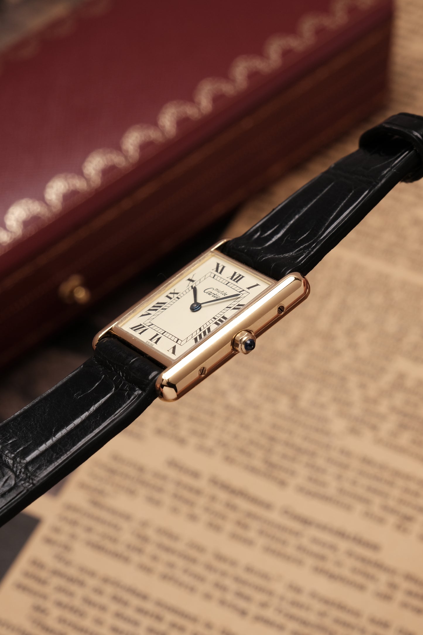 CARTIER MUST DE CARTIER TANK VERMEIL ROMAN DIAL REF. 681006
