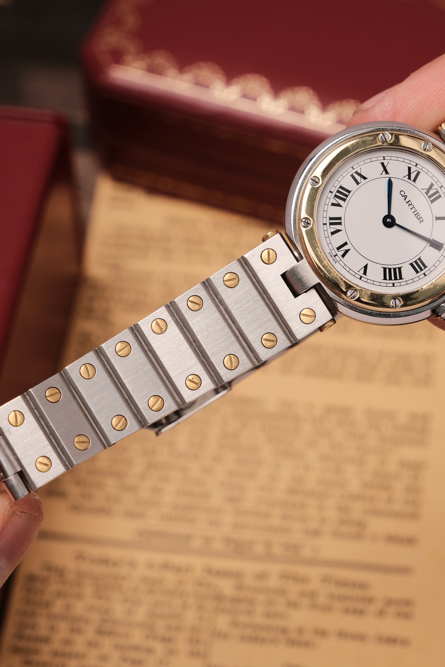 CARTIER SANTOS RONDE VENDOME 8191 18k Gold 33mm Quartz