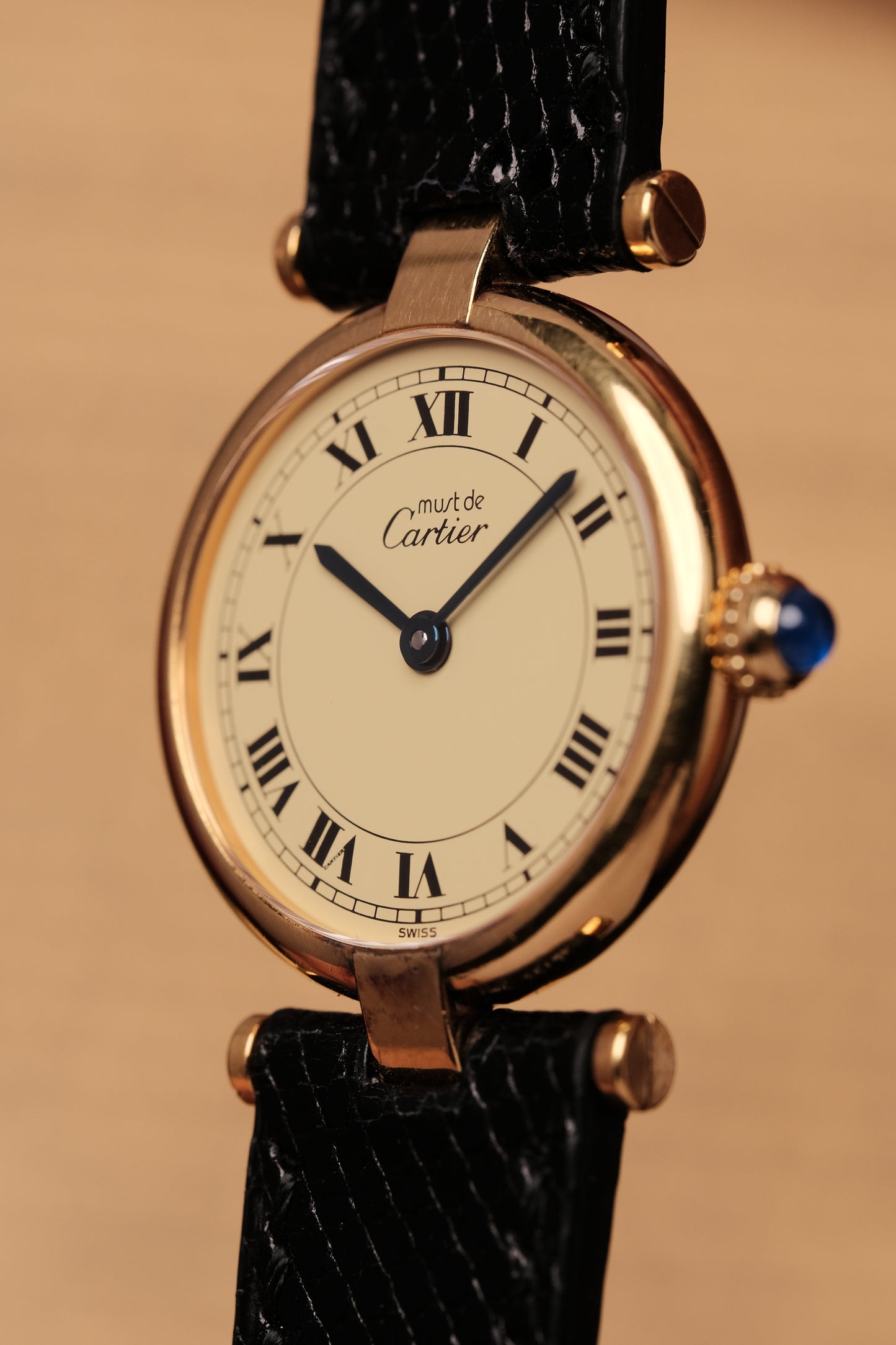 Ladies Cartier Must Vendome Vermeil 590004 ARGENT 925 Gold Plated 24MM