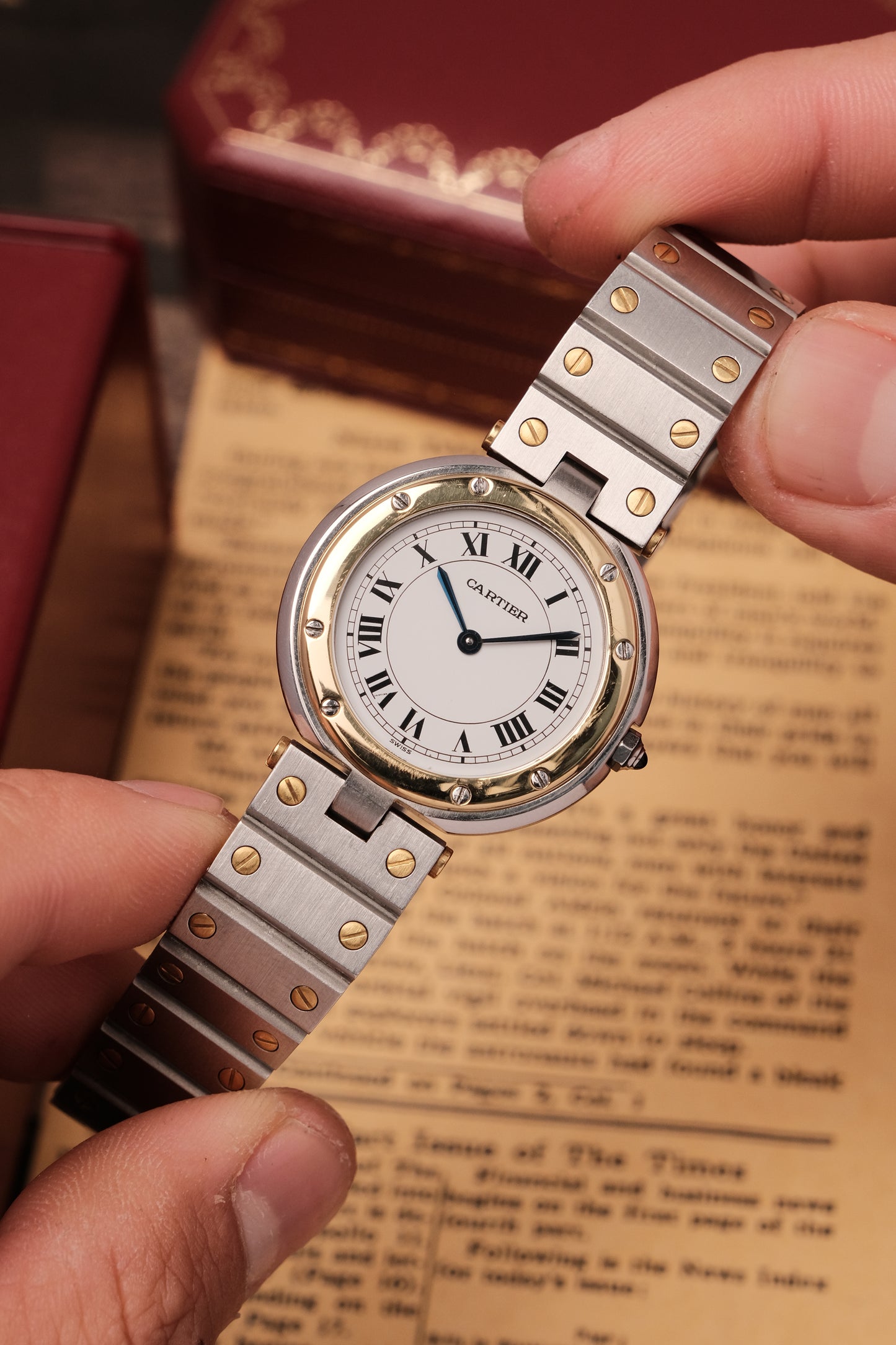 CARTIER SANTOS RONDE VENDOME 8191 18k Gold 33mm Quartz