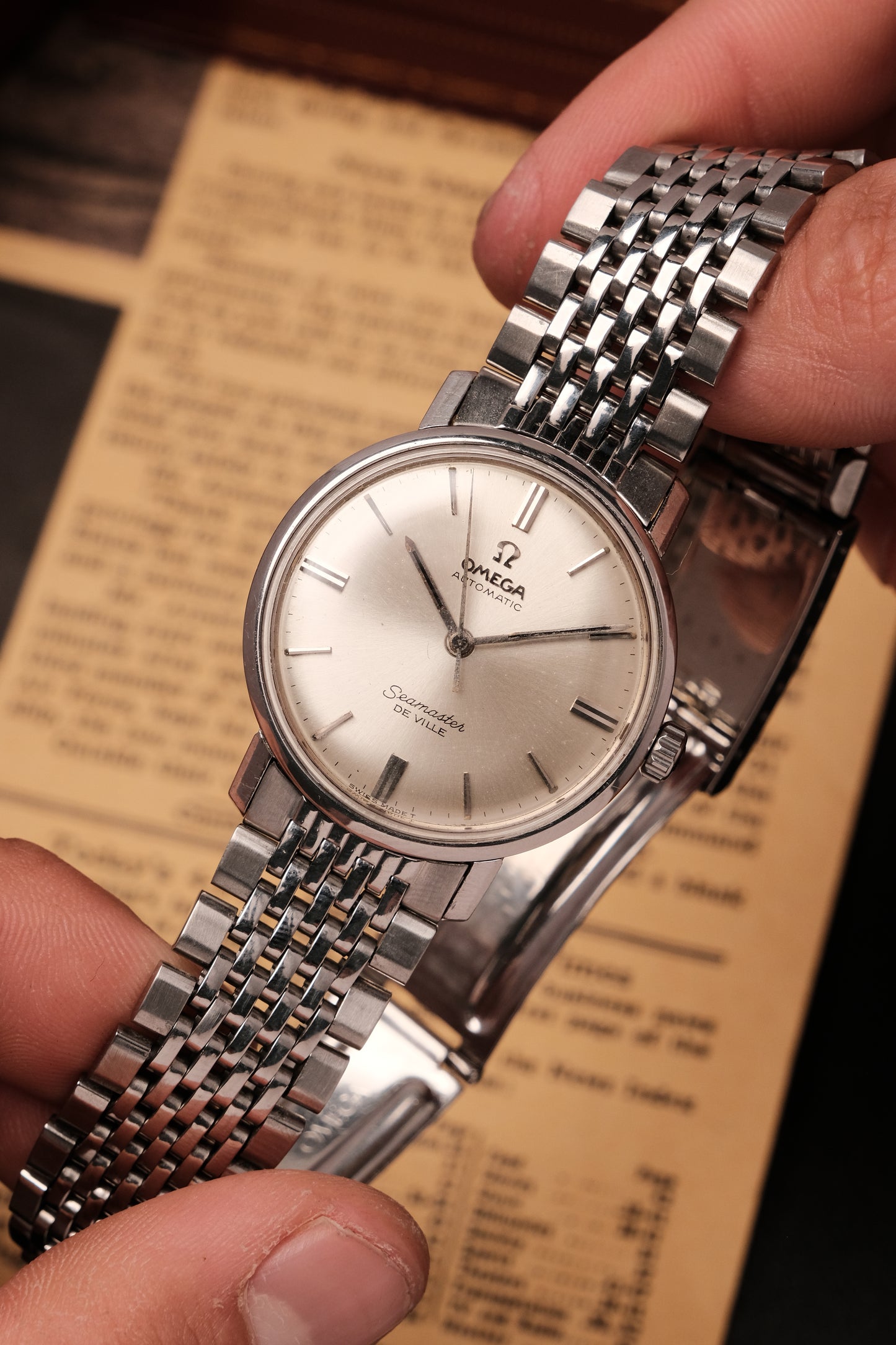 1964 Vintage Omega Seamaster De Ville Automatic Deep White Dial 165.020