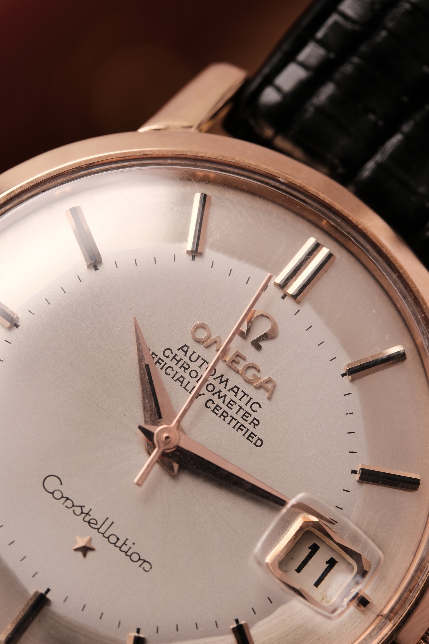 1967 OMEGA CONSTELLATION PIE PAN ROSE GOLD CHRONOMETER REF 168.010