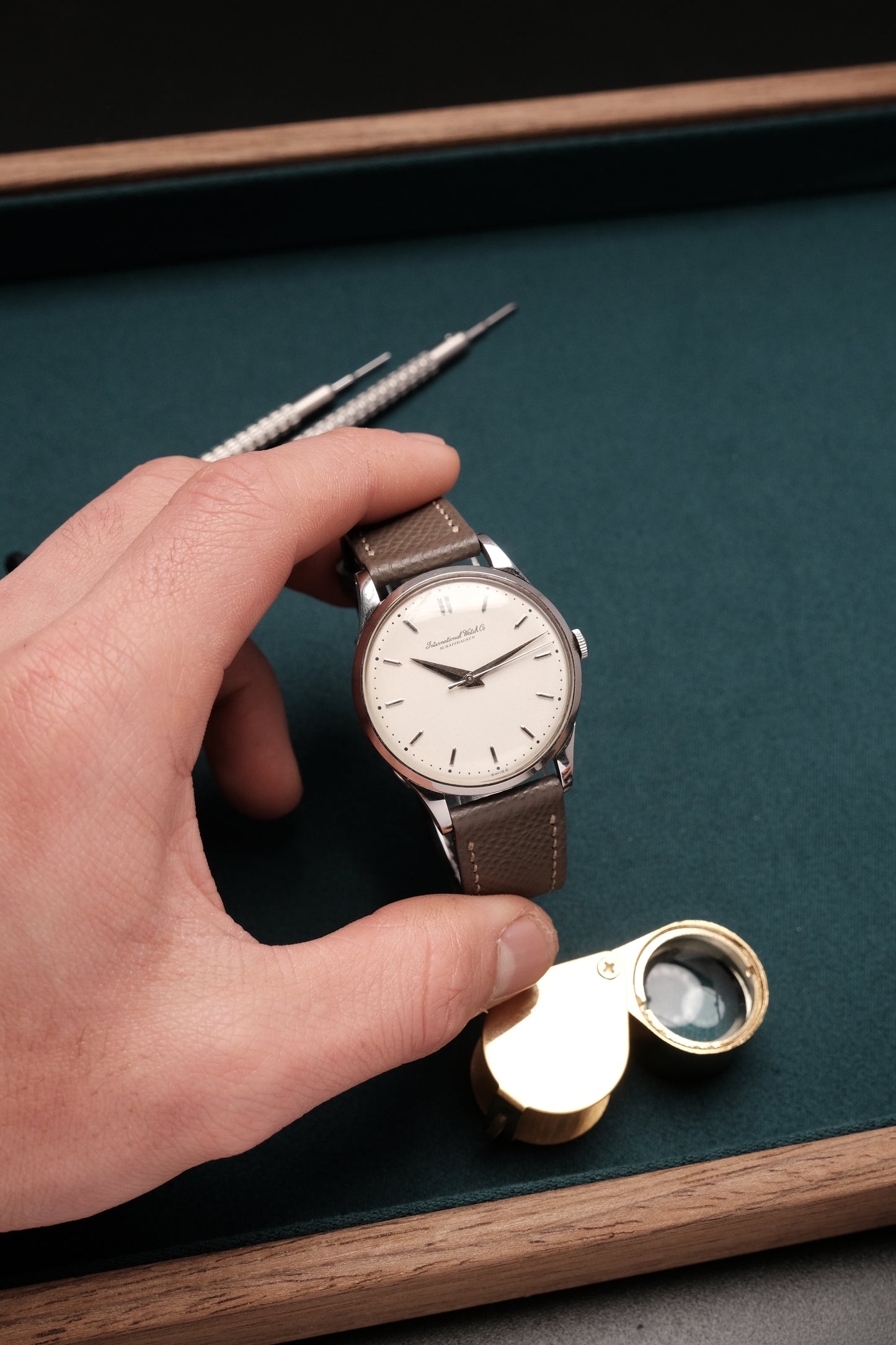 Calatrava IWC SCHAFFHAUSEN Cal.89 White Dial Hand Winding