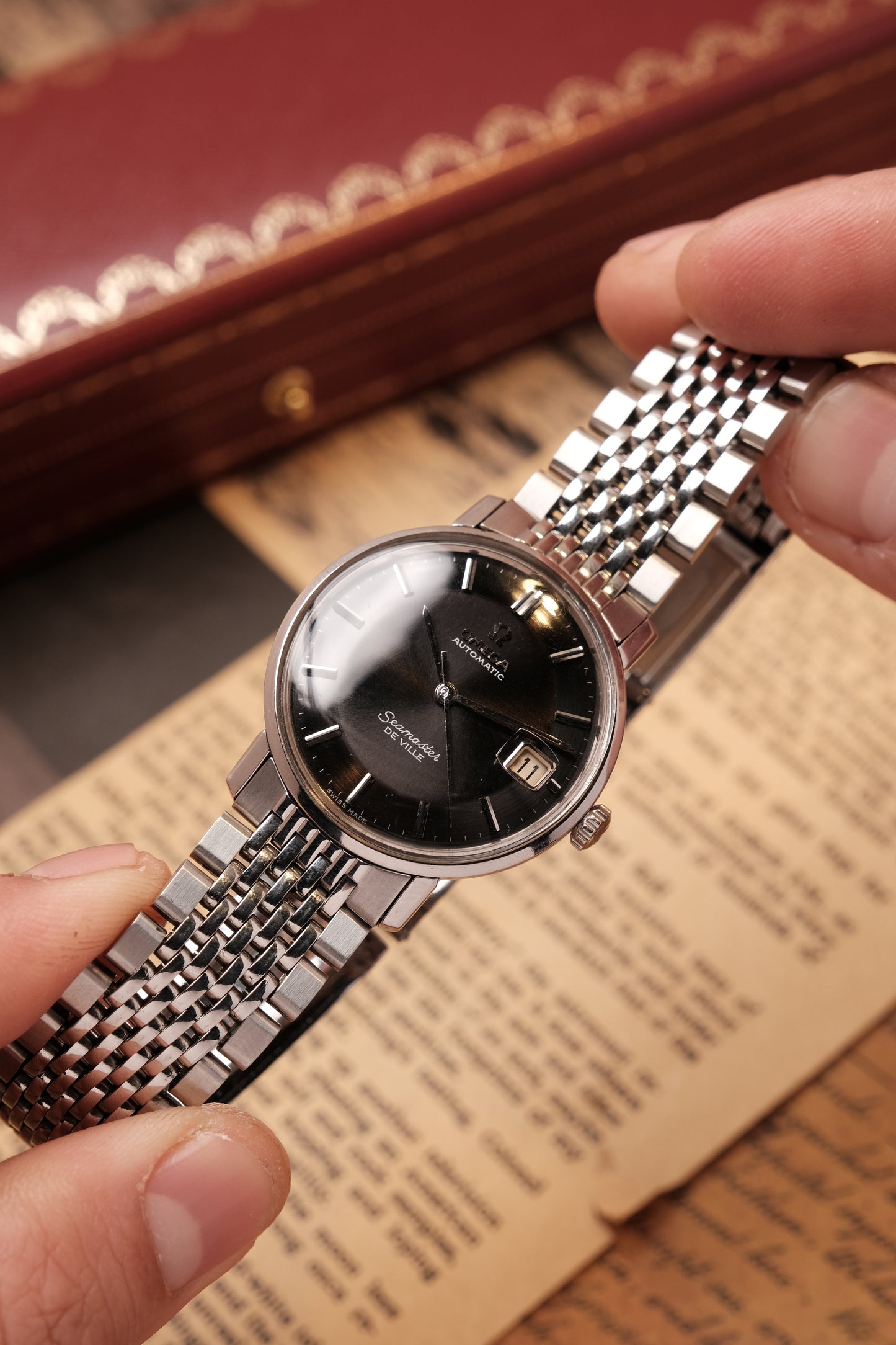 Vintage Omega Seamaster Automatic Deep Black Pie Pan Dial 166.020