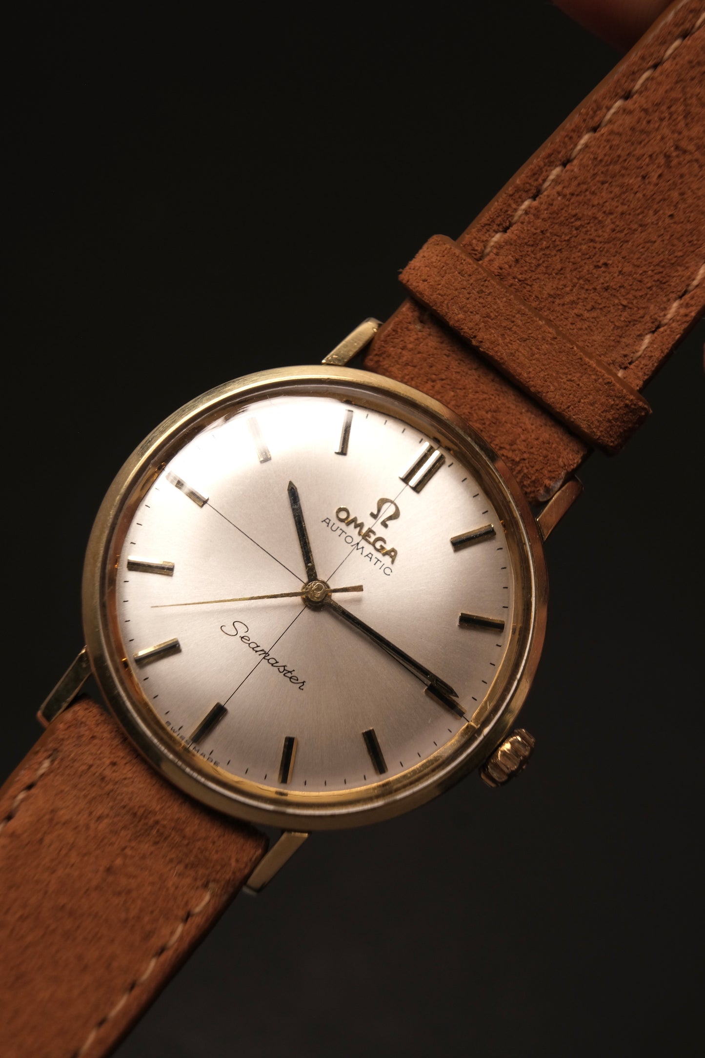 Omega Seamaster Automatic Crosshair Dial Gold Capped Ref 14765 62SC C.552