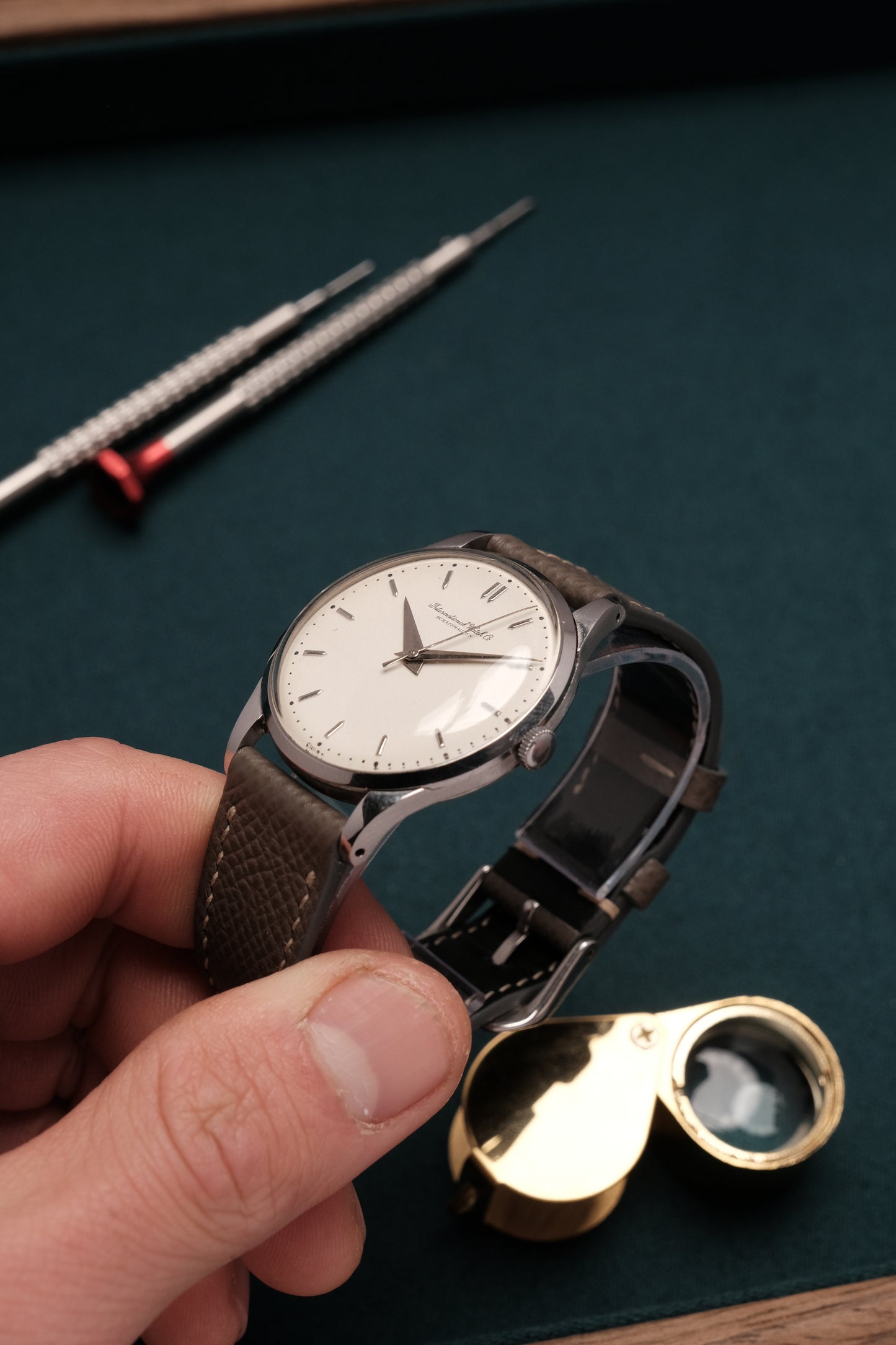 Calatrava IWC SCHAFFHAUSEN Cal.89 White Dial Hand Winding
