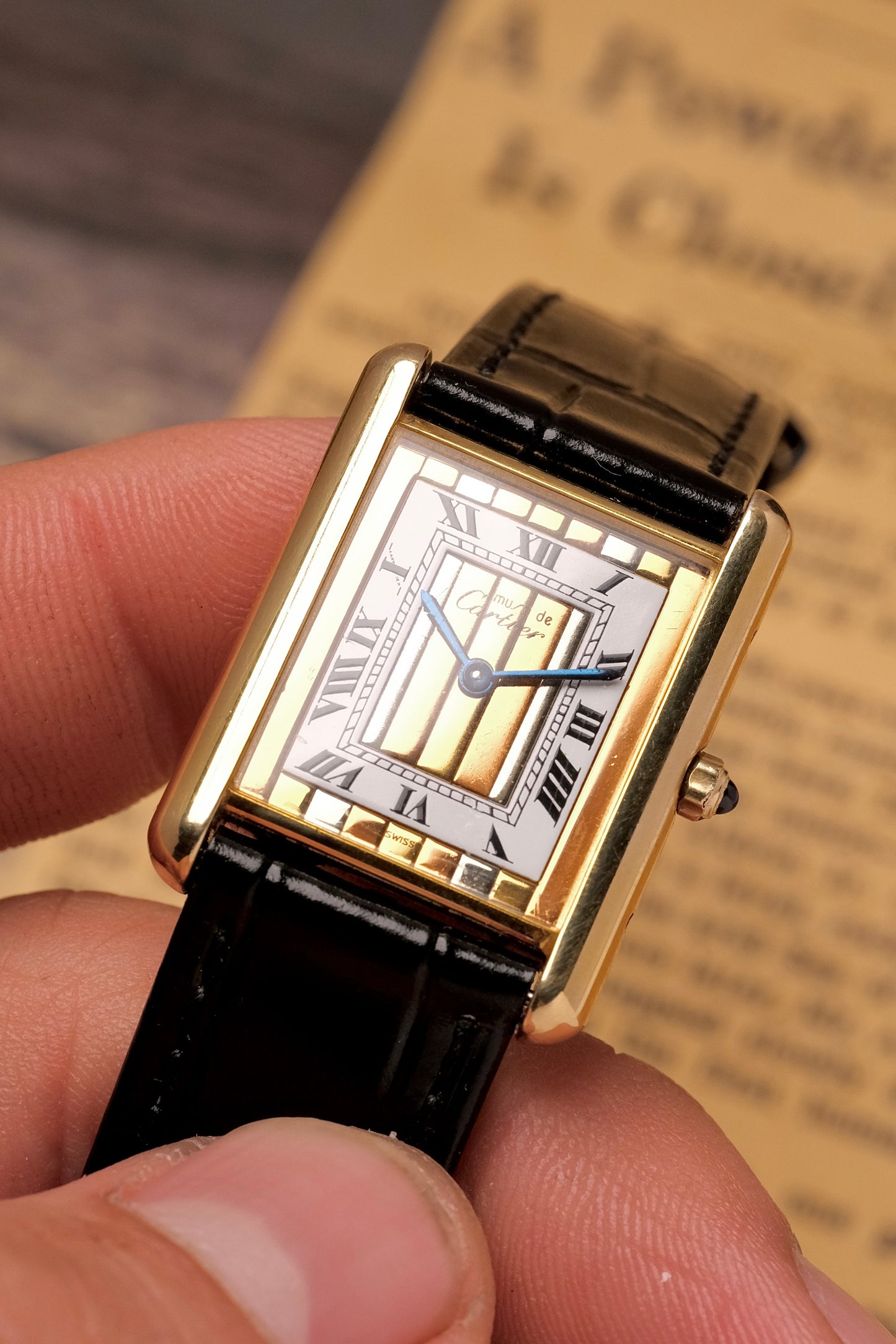 CARTIER MUST DE CARTIER TANK VERMEIL "TRINITY" DIAL REF. 681006