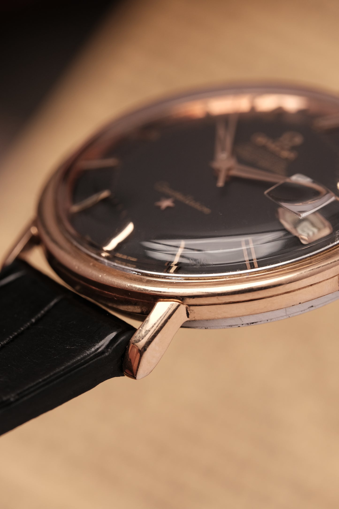 1966 OMEGA CONSTELLATION PIE PAN Black Dial Rose Gold AUTOMATIC CHRONOMETER REF. 168.004