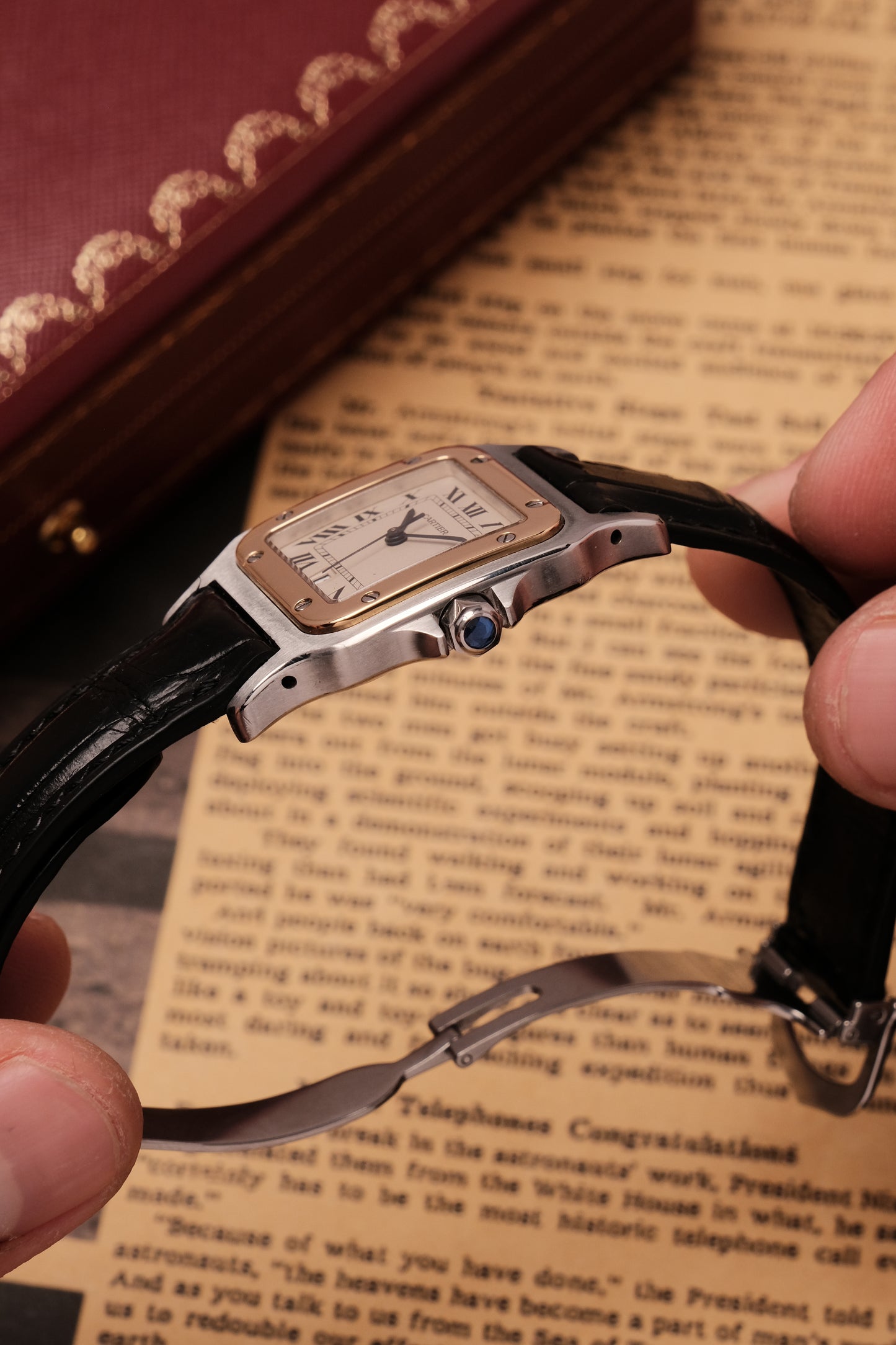 Cartier Santos Galbée Ref.187901 29x41mm Soft Curved Case
