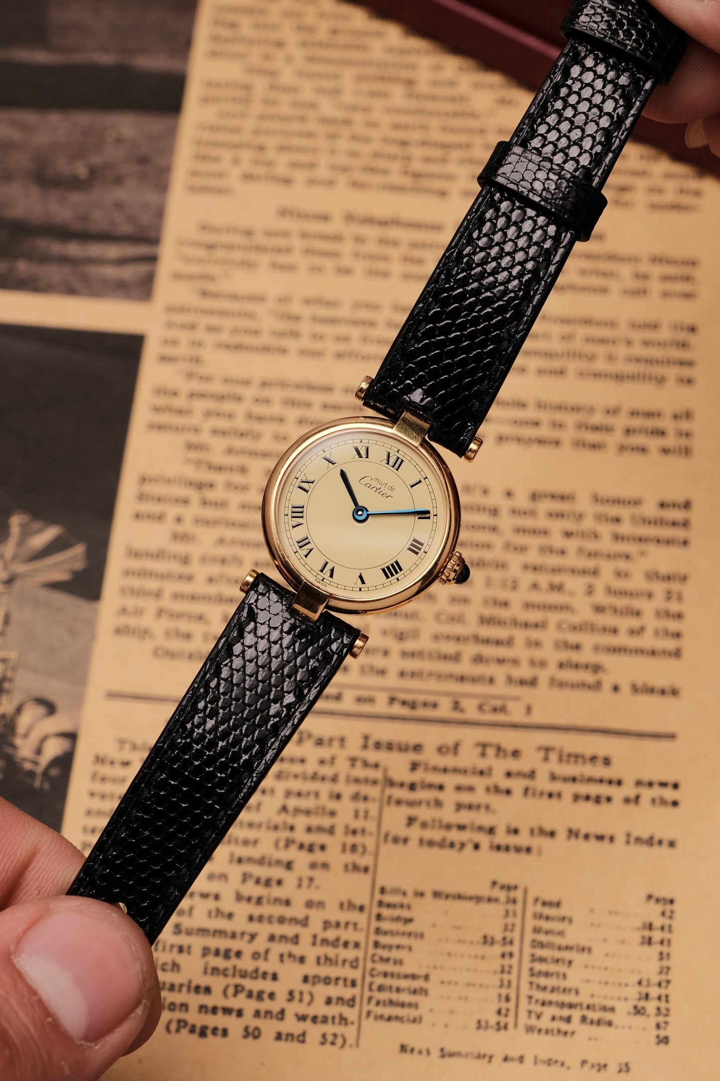 Ladies Cartier Must Vendome Vermeil 590004 ARGENT 925 Gold Plated 24MM