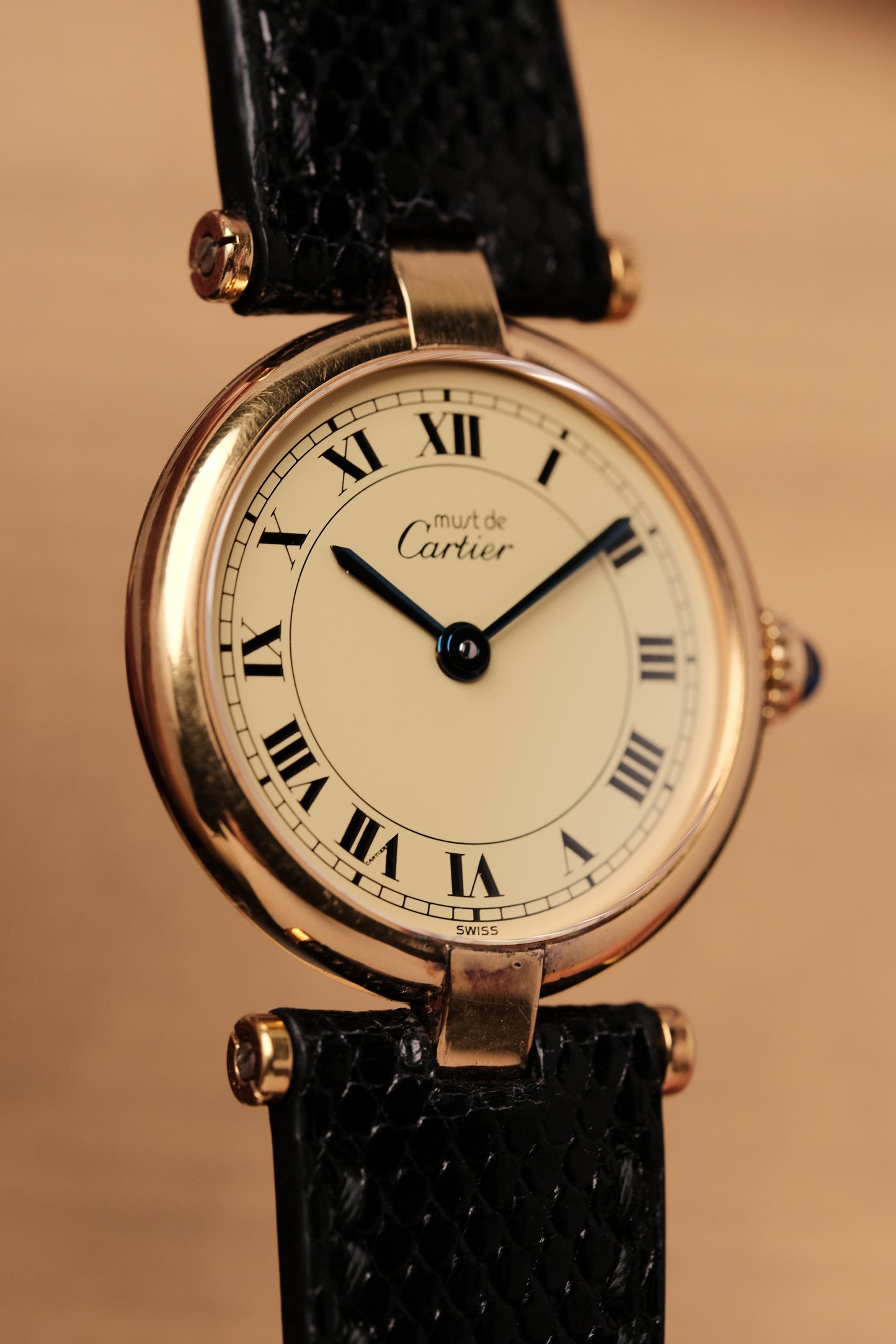 Ladies Cartier Must Vendome Vermeil 590004 ARGENT 925 Gold Plated 24MM
