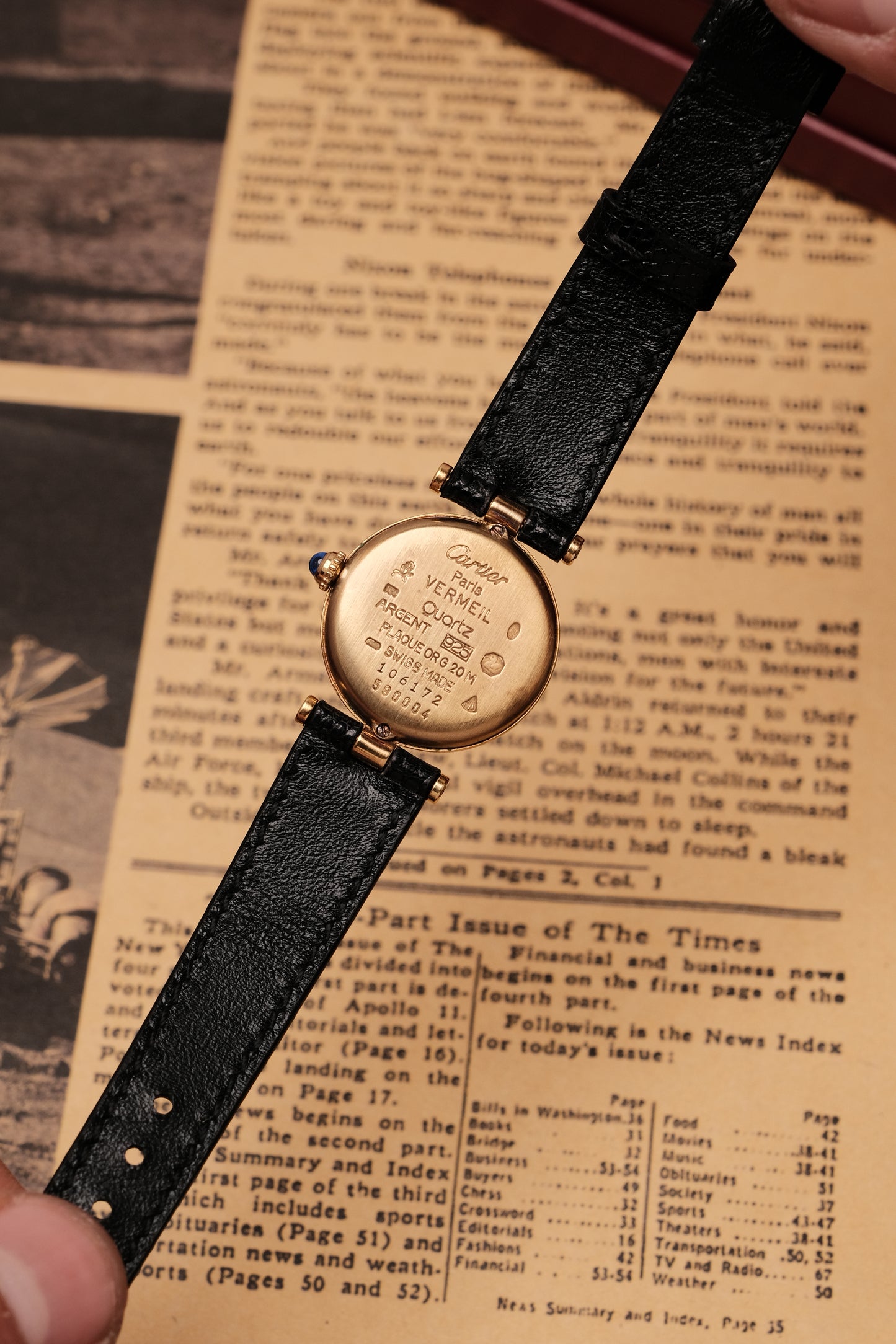 Ladies Cartier Must Vendome Vermeil 590004 ARGENT 925 Gold Plated 24MM