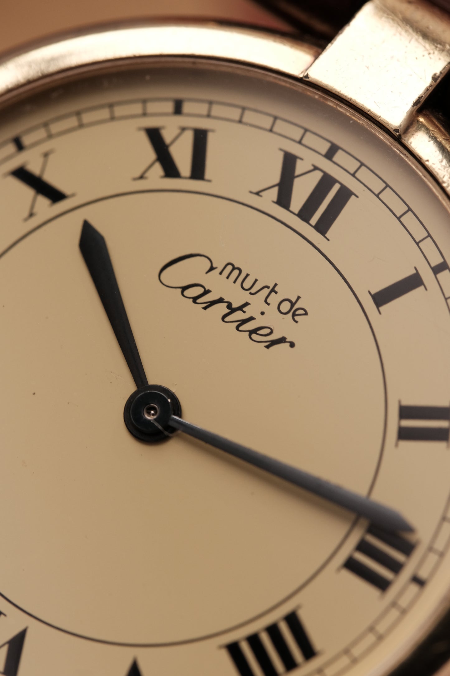 1990's  Cartier  Must Vendome LM Vermeil Quartz Gold Plated 30mm