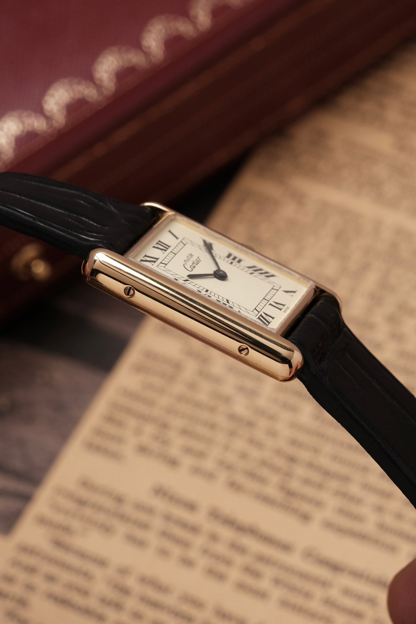 CARTIER MUST DE CARTIER TANK VERMEIL ROMAN DIAL REF. 681006